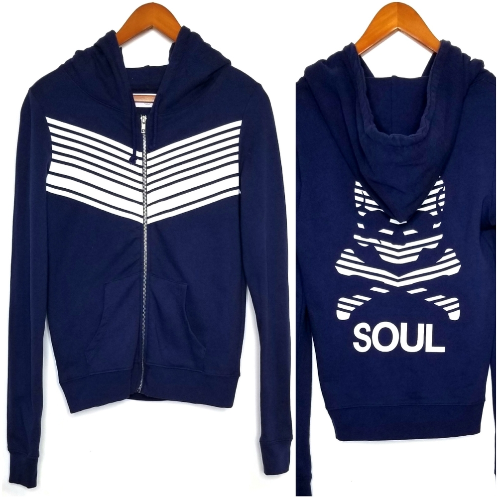Soulcycle Skull Striped Graphic Hoodie Jacket